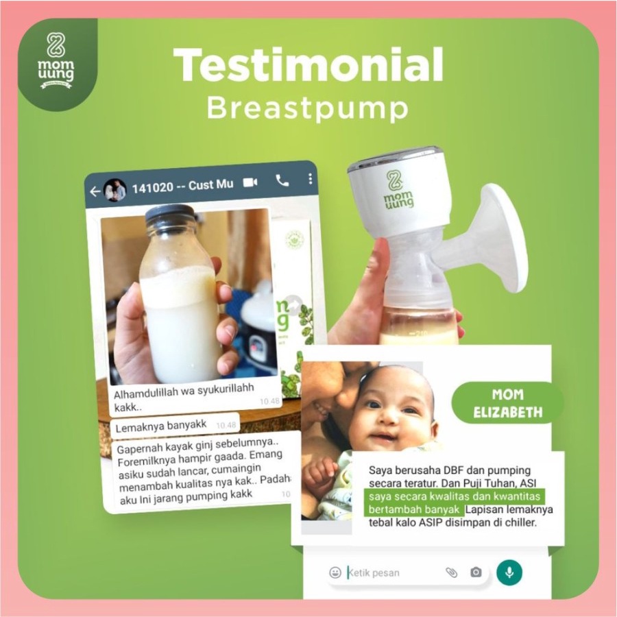 Mom Uung | Breastpump Elektrik | Pompa ASI Portable Dual Mode