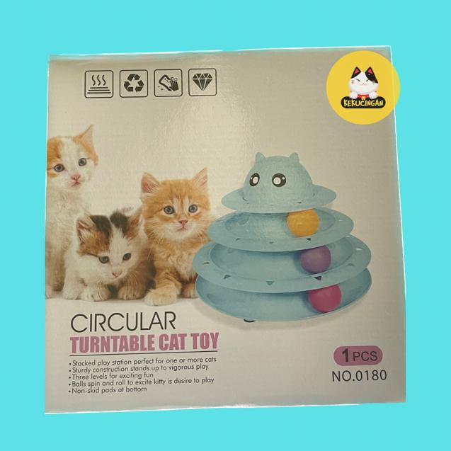 Mainan Kucing Circular Cat Toy 3 Tower Track Bola 3 Tingkat