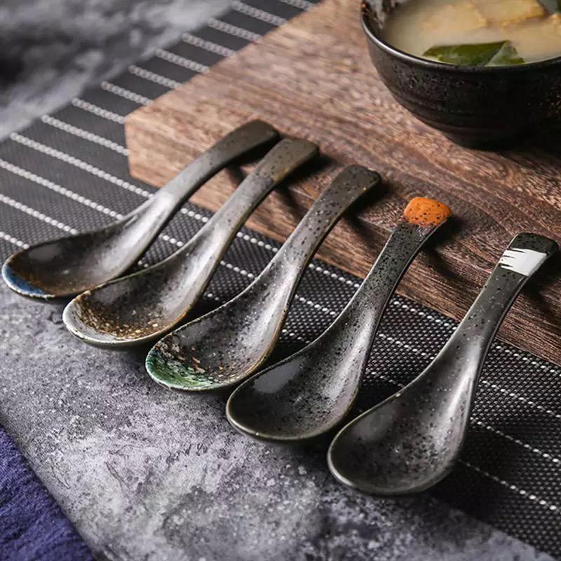 sendok bebek keramik kuah sop ramen bakmi / ceramic spoon rice soup japanese chinese style dessert spoon