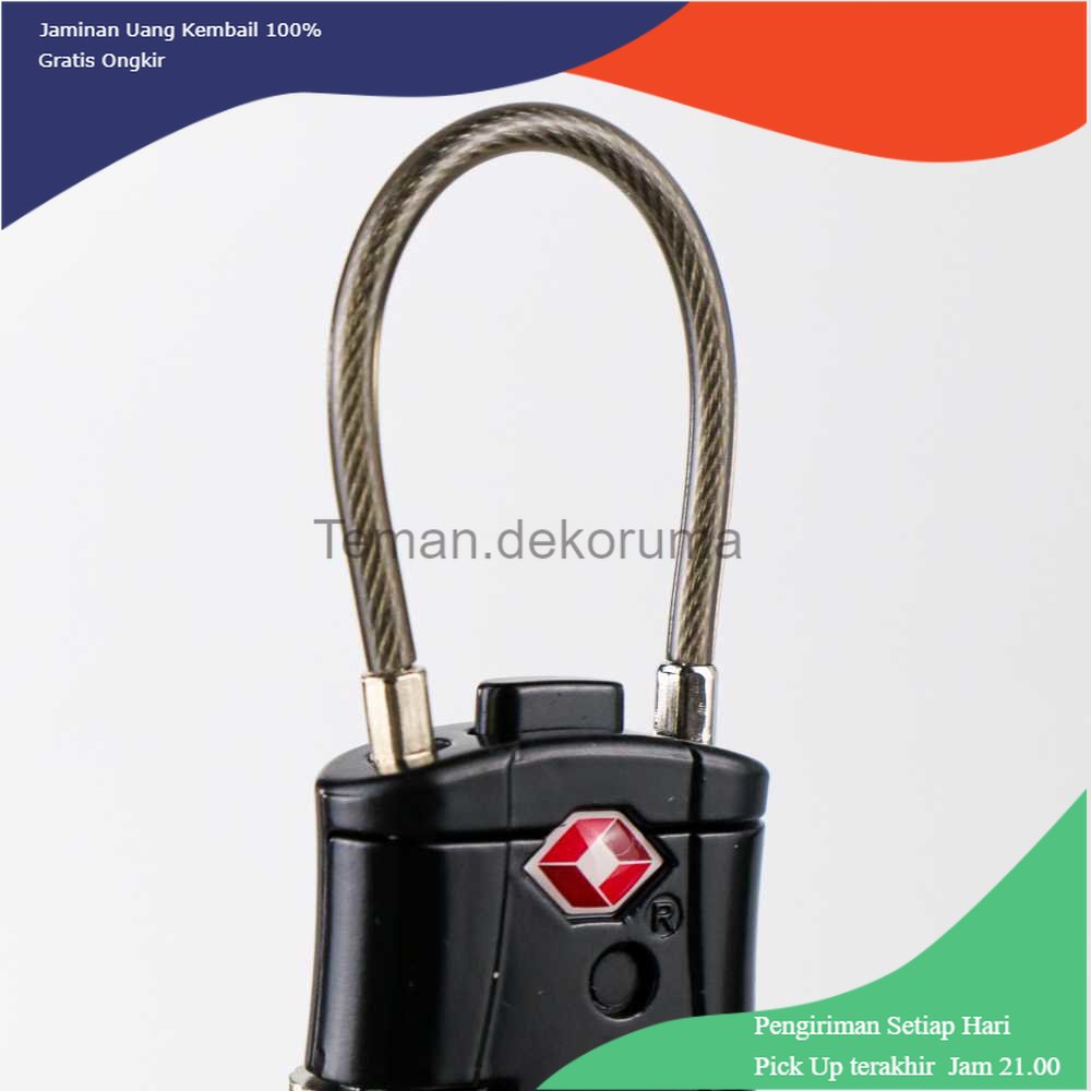 TD-PR2 TRAVELSKY Gembok Koper TSA Padlock Kode Angka 3 Digit - TSA007