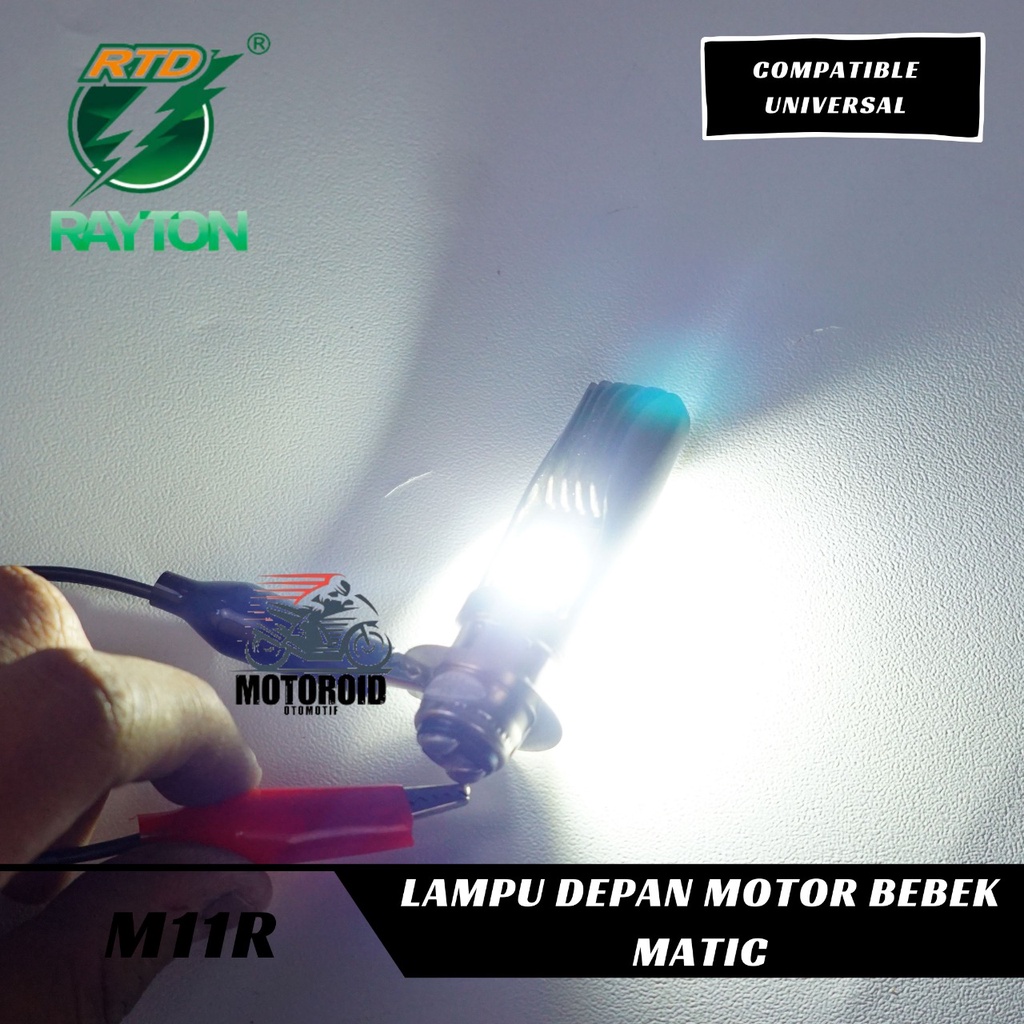 LAMPU MOTOR RTD M11RA-H6 BOHLAM H4 LAMPU HEADLAMP LED M11RA H6 KAKI BEBEK MATIC UNIVERSAL