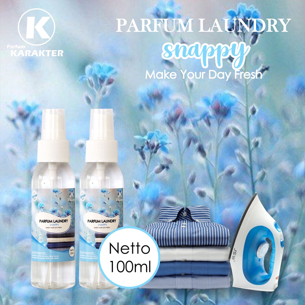 [ TESTER ] Parfum Laundry Untuk Setrika Pakaian Model Botol Spray | Kemasan 100ML | Bisa COD