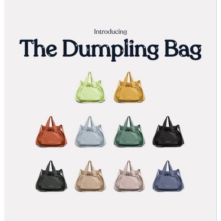 NEW WITH MAGNET! TAS BEYOND THE VINES ORI 100% BTV DUMPLING BAG XS / BLUSH / TERRACOTTA / BLACK /OLIVE / KHAKI / ICE BLUE / SAGE / LILAC