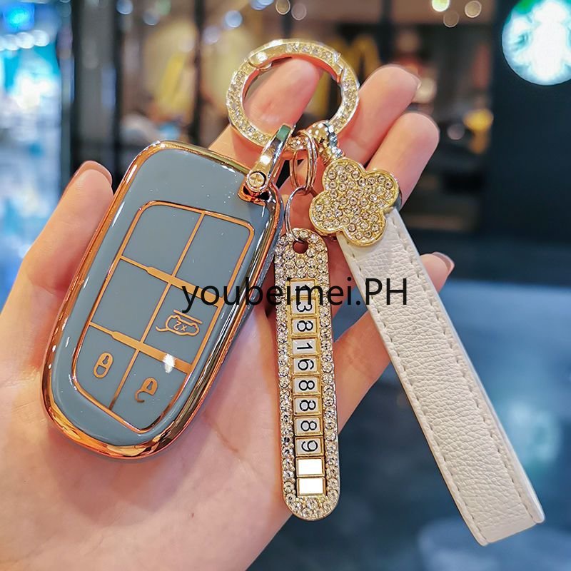 Feixiang Sarung Remote Mobil Bahan TPU Lembut Untuk Dodge Chrysler