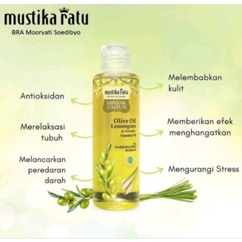 Mustika Ratu Minyak Zaitun Olive Oil Minyak Cendana Minyak Zaitun Lemongrass 175mL 150mL 75mL