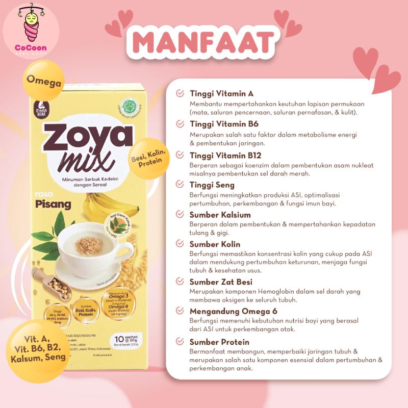 Minuman Pelancar Asi Booster Mama Bear Mamabear Zoya Mix Banana Pisang