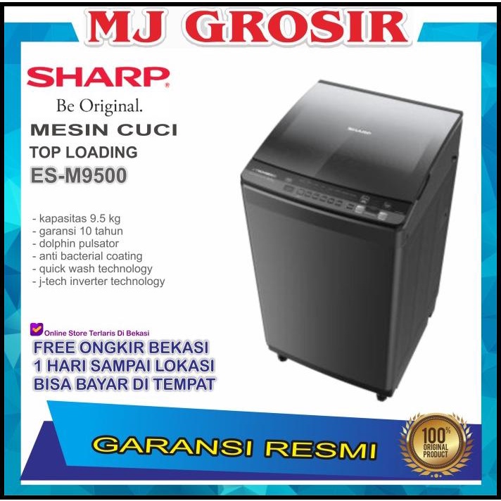 Mesin Cuci Sharp Esm 9500 9.5 Kg 1 Tabung Esm9500 Top Loading Inverter