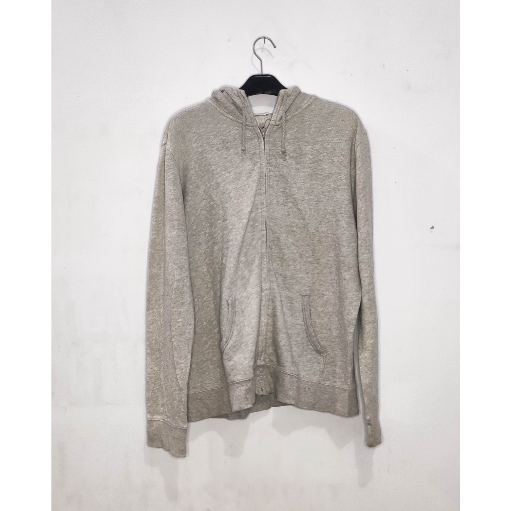 UNIQLO Grey Misty Zipper Hoodie Jacket - Jaket Abu Unisex