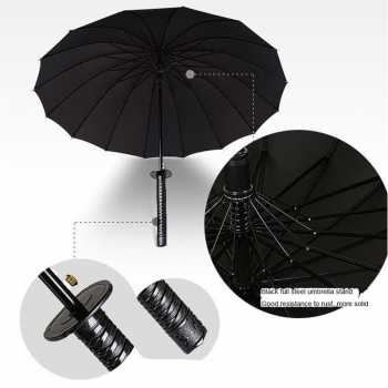 Payung Lipat Jepang Polos Bentuk Samurai Katana Unik Umbrella / Payung Lipat Panjang Otomatis Buka Tutup Polos Anti UV Lipat Tiga Premium Quality Berkualitas / Payung Jepang Polos Aesthetic Golf Anti Uv Matahari Hujan / Payung Warna Hitam Style Jepang