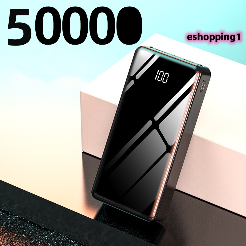 Powerbank 50000 mah LED Light Pengisian Daya Cepat USB Tipe C USB 3,0 Mikro USB Dual USB