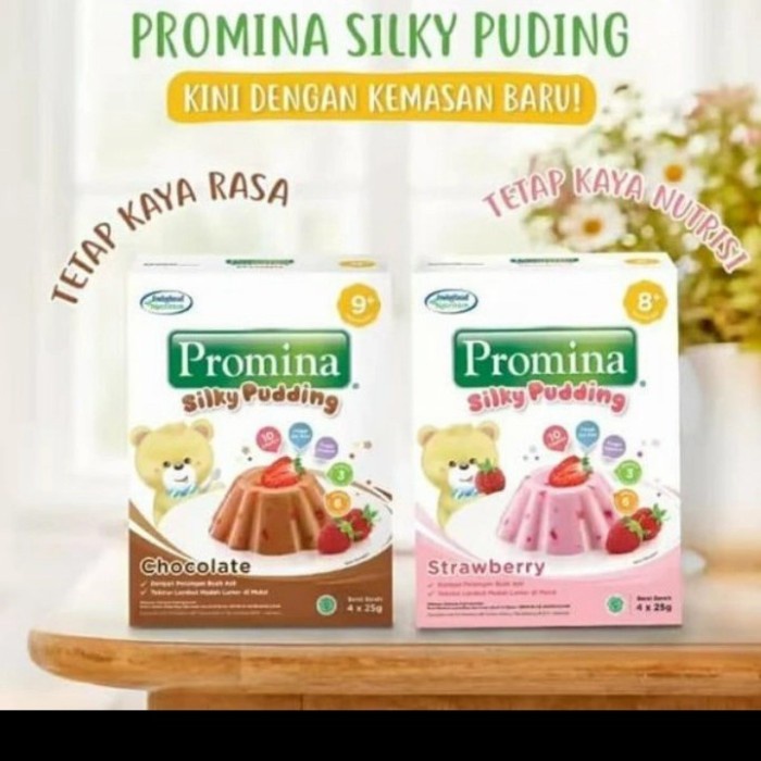 

NEW PROMINA SILKY PUDDING STRAWBERRY COKELAT BOX 100GR SILKY PUDING 9+ - C - Strawberry