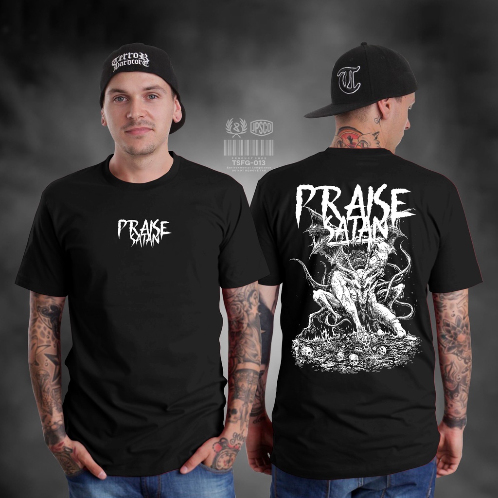 KAOS SATANIC SERIES PRAISE SATAN BAJU DISTRO PAKAIAN PRIA