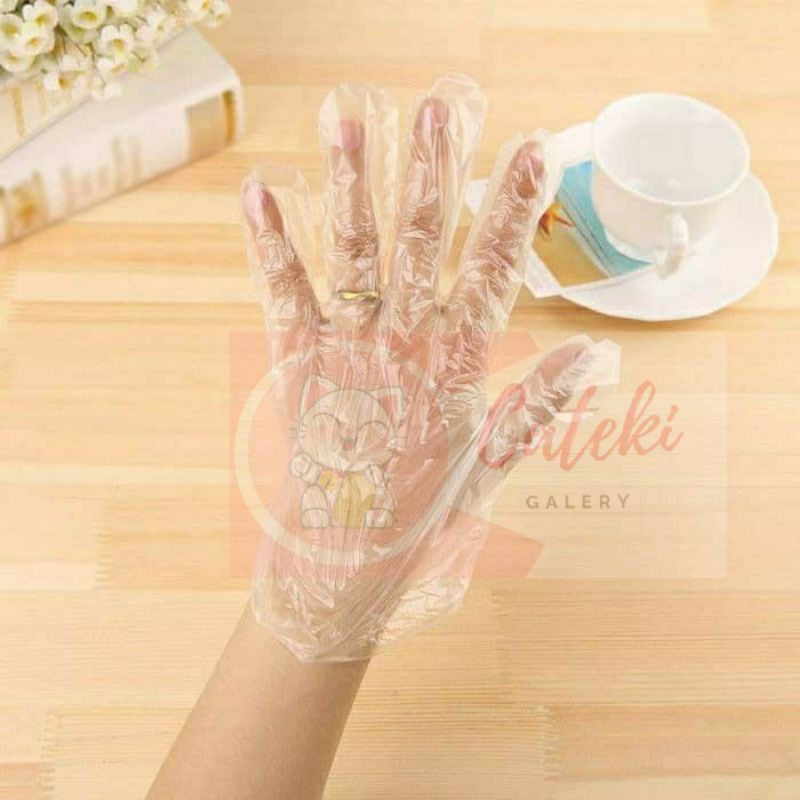 [CTK] PROMO SARUNG TANGAN PLASTIK BENING TRANSPARAN ISI 100 PCS SEKALI PAKAI DISPOSABLE PLASTIC GLOVES FOOD GRADE HAND MURAH