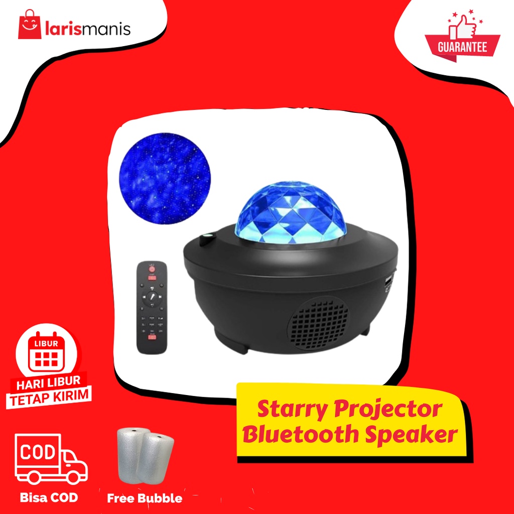 Lampu LED Proyektor Langit Starry Projector Light Bluetooth Speaker lampu proyektor dengan speaker langit tidur malam berbintang Galaxy Nebula Lamp Starry Projector Light Lampu Tidur/Lampu Hias Lampu Langit Malam Bintang Lampu Tidur Indah Lampu Speaker