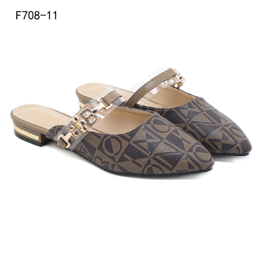 BO Chain BB-Logo Flats Mules F708-11