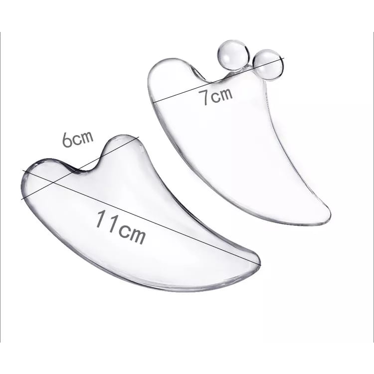 Alat Pijat Wajah Gua Sha Akupuntur Terapi Muka Kristal Resin Asli Alami Massage Massager Stone F849