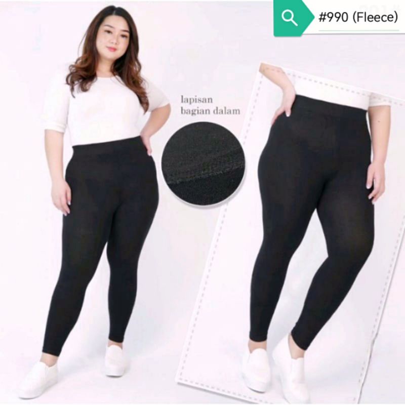 Legging Polos Fleece Jumbo import  / legging tebal lapisan bludru all size 990