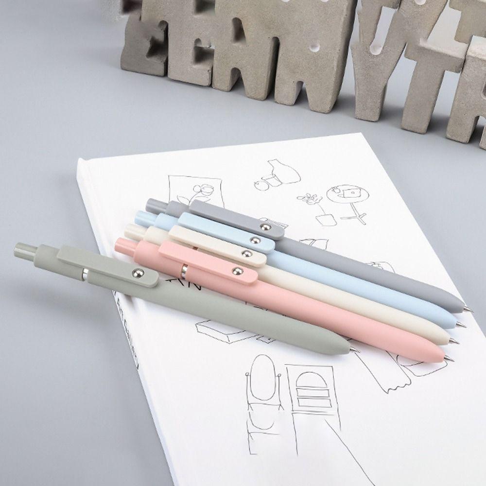 Preva 5PCS Gel Pen Kantor Sekolah Hitam Refill 0.42mm Fine Point Ballpoint Pens Tinta Pulpen