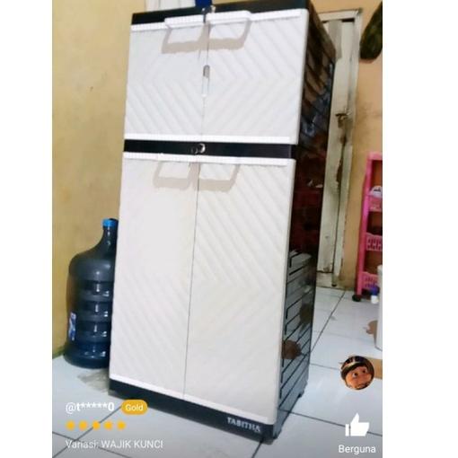 Ready stock LEMARI PAKAIAN PLASTIK JUMBO LEMARI 3 SUSUN LS2P TABITHA WAJIK 3 SUSUN JUMBO 0VA