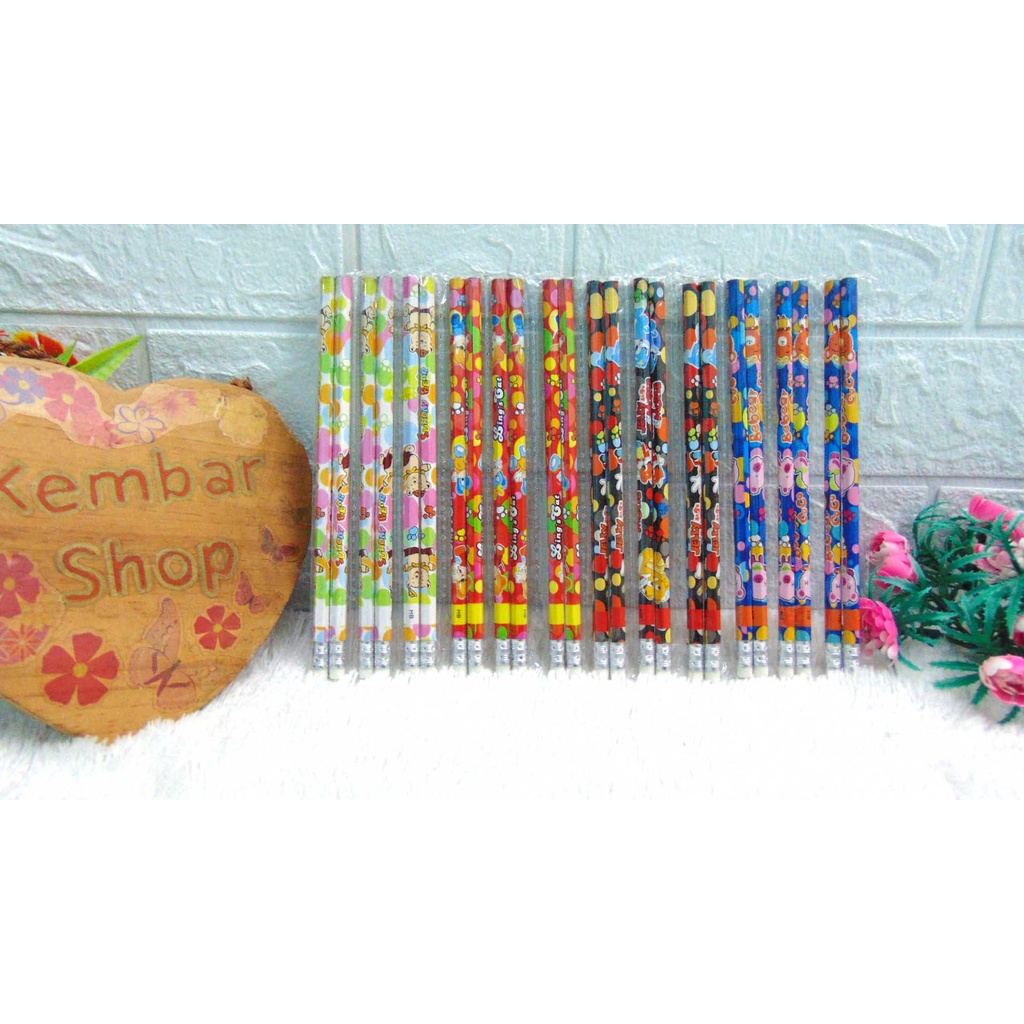 

PAHE-PENSIL Paket Hemat isi 2pcs Pensil Pencil Serut HB Motif Kartun Random