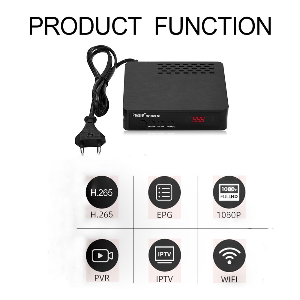 Pantesat Digital TV Tuner Set Top Box WiFi Receiver DVB-T2 - HD-3820