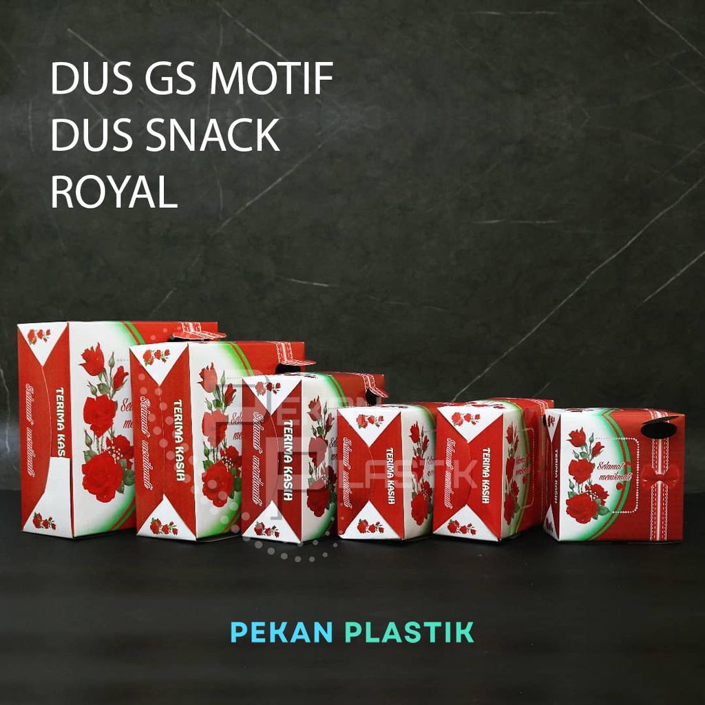 

10PCS Dus Kotak GS Motif Bunga / Dus Kue Snack Box Makanan Merk Royal