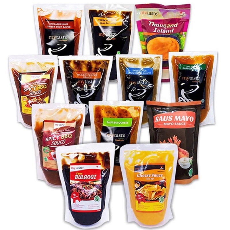 

Saus / Mytaste / My / Taste / 500gr / Barbecue / BBQ / Teriyaki / Sauce / barbeque / Jamur / Mushroom / Black / Pepper / Lada / Hitam / saos