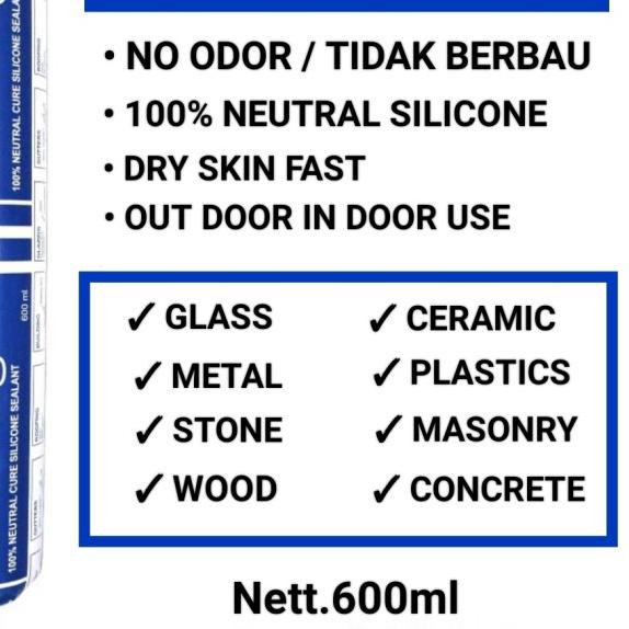 

Lem Sosis/Dodol Silicone Sealant GLAZING N10 IKA 100% NEUTRAL TYPE - Putih