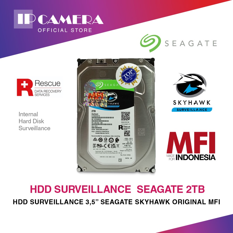 Jual Seagate Skyhawk Harddisk Surveillance Cctv 2tb Sata Garansi Resmi Shopee Indonesia 2445