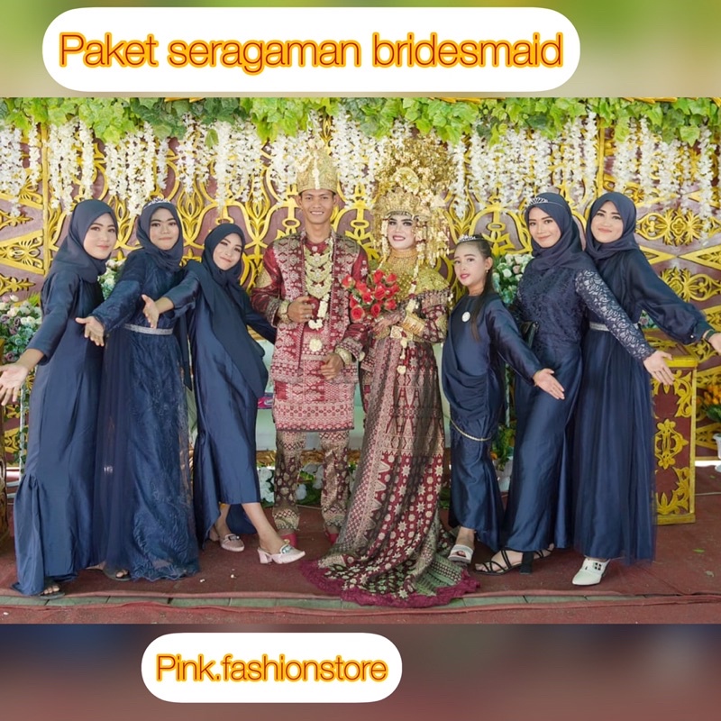 Paket Bridesmaid / Paket seragaman bridesmaid / Kain satin roberto velvet + tulle akar / Baju wisuda