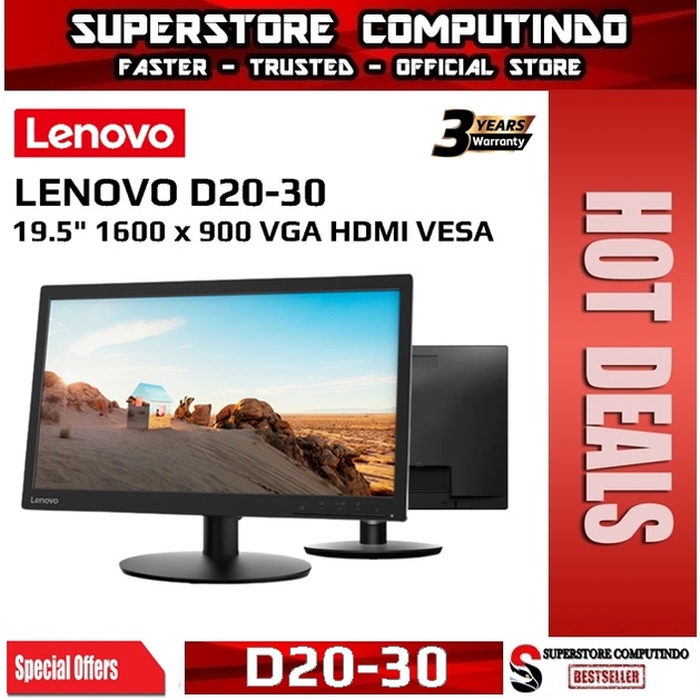 Monitor LED Lenovo D20-30 19.5&quot; 1600x900 VGA HDMI Vesa