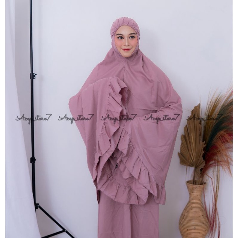 MUKENA KHADIJAH KRIWIL TERLARIS / MUKENA MURAH / MUKENA POLOS JUMBO