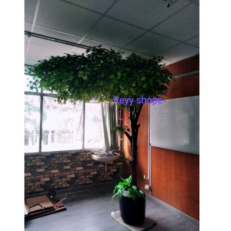 bunga hias plastik/sintetis/Dekorasi/ pohon maple jumbo 1 sisi
