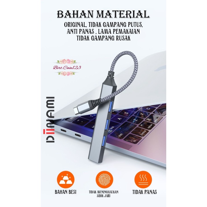 DIINAMI G05 Kabel Adapter USB Hub Type C Cable Multi Port 4 in 1 to USB 3.0 Macbook Air Pro 2020 2021 M1 BC6792