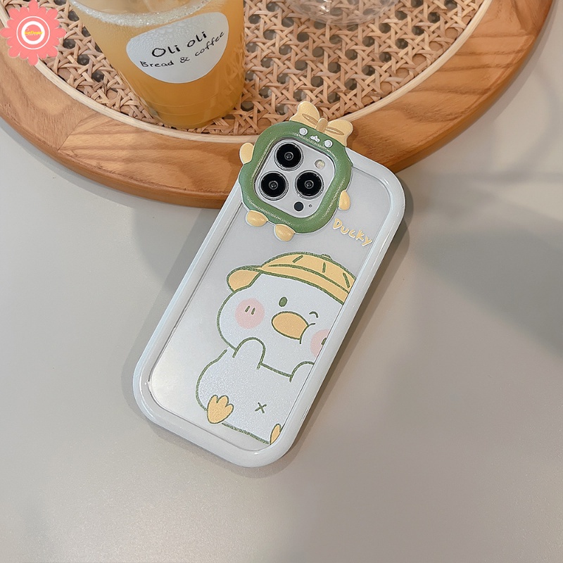 Soft Case Desain Kartun Bebek Monster 3D Untuk iPhone 11 12 7Plus 8Plus XR 13 14 Pro MAX 6 6S 14 Plus X XS MAX SE 2020