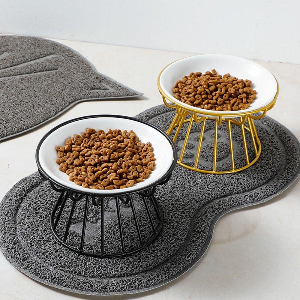 Solighter Pet Bowl Kreatif Anti-Turnover Makan Butuh Makanan Snack Piring Kaleng