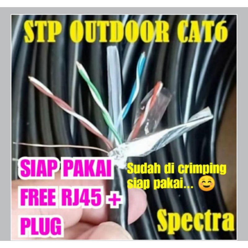 KabelLan SIAP Pakai FTP STP Spectra Outdor Cat Per metersiap pakai