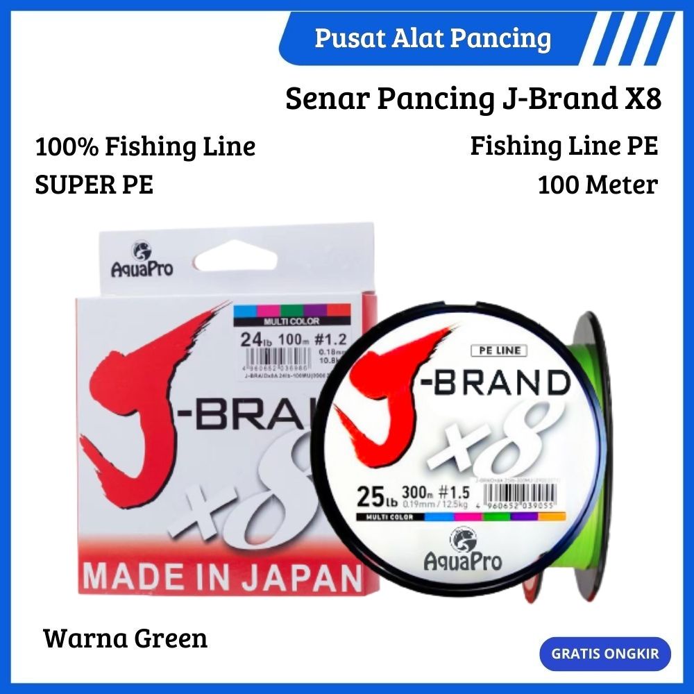 Senar Pancing Baru J Brand X8 Grand 8 Stand Xbraided PE Line Original Japan Lure Line 100M Senar Line Fishing