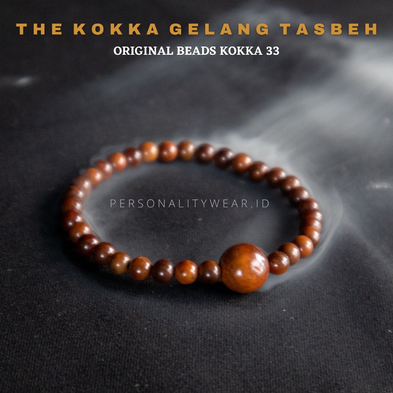 Gelang Tasbih Pria Wanita Kayu Kokka Bertuah ASLI Original