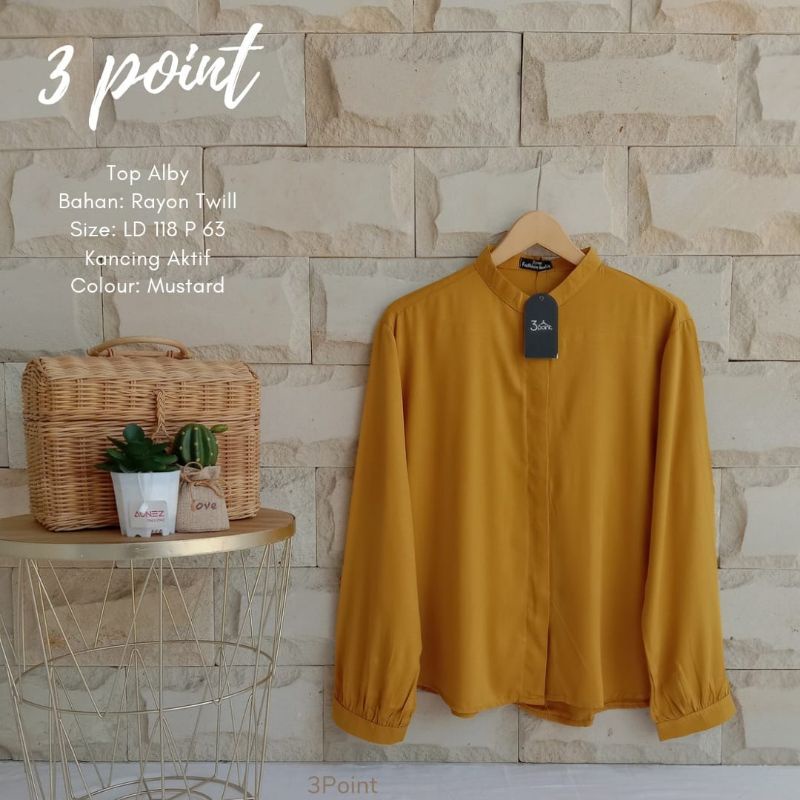 kemeja top alby by 3point / kemeja wanita /kemeja rayon