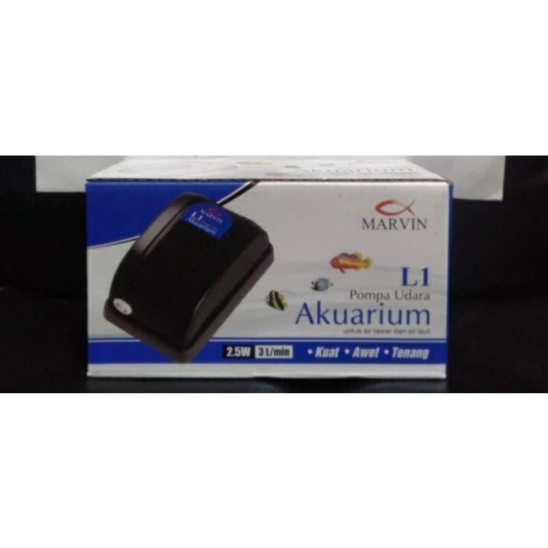 L1 MARVIN AIRPUMP 2,5 WATT AERATOR 1 LUBANG AERATOR AQUARIUM