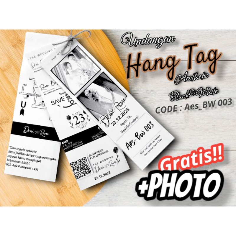 Jual undangan pernikahan /series Aesthetic B&w / undangan pernikahan