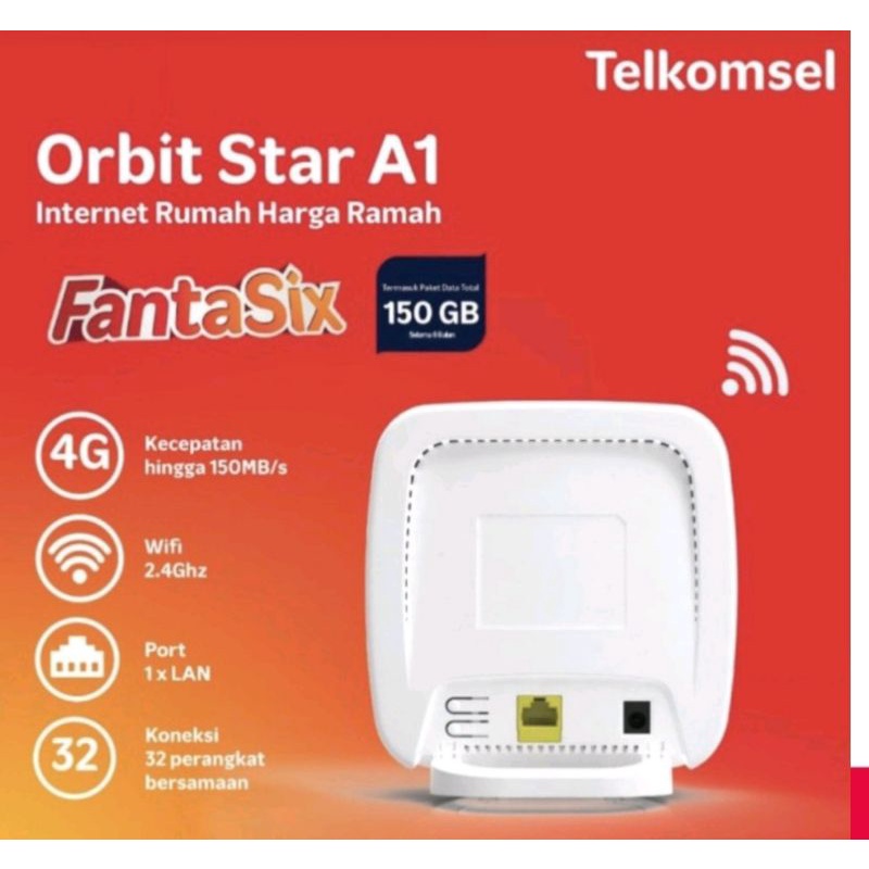 Home Router Modem WiFi 4G Telkomsel Orbit Star A1 150gb High Speed