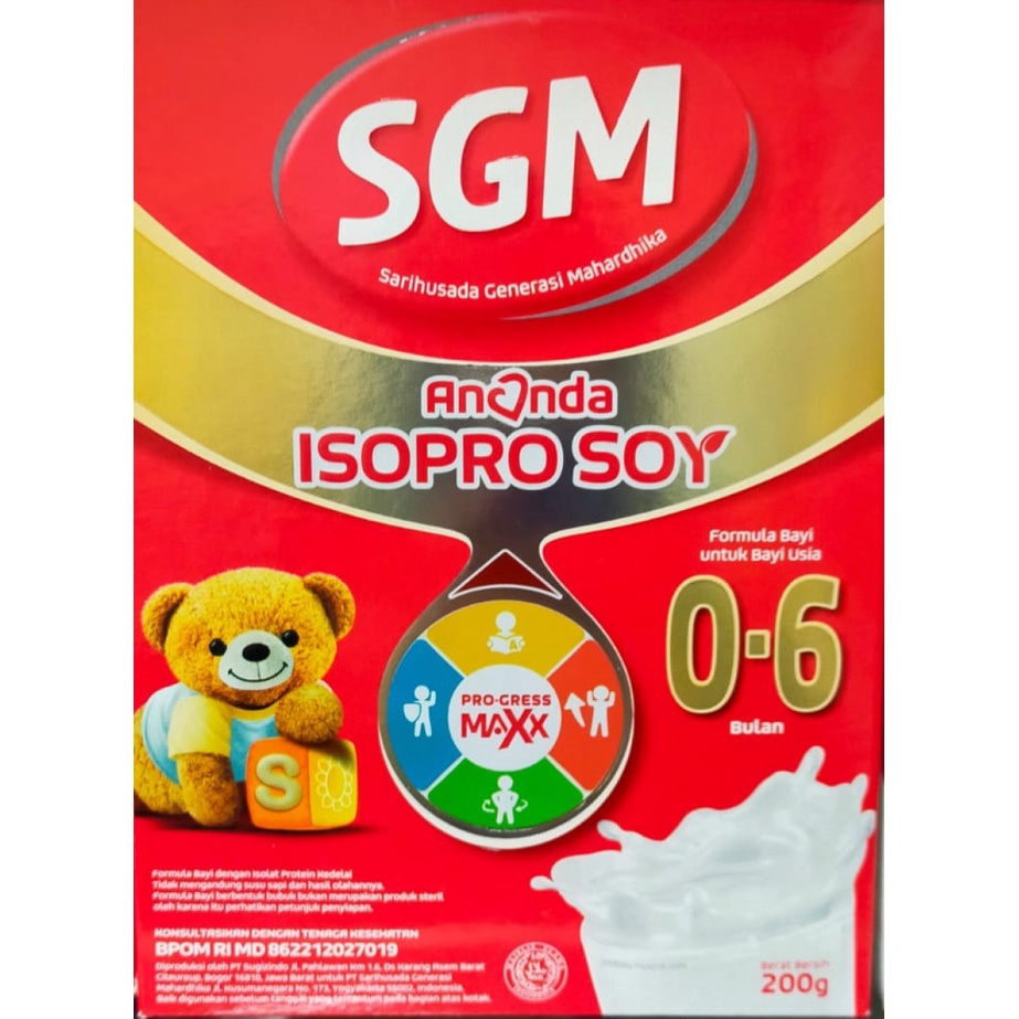 SUSU SGM ANANDA SOYA/ISOPRO SOY 0-6 BULAN 200 GRAM [ED 2024]