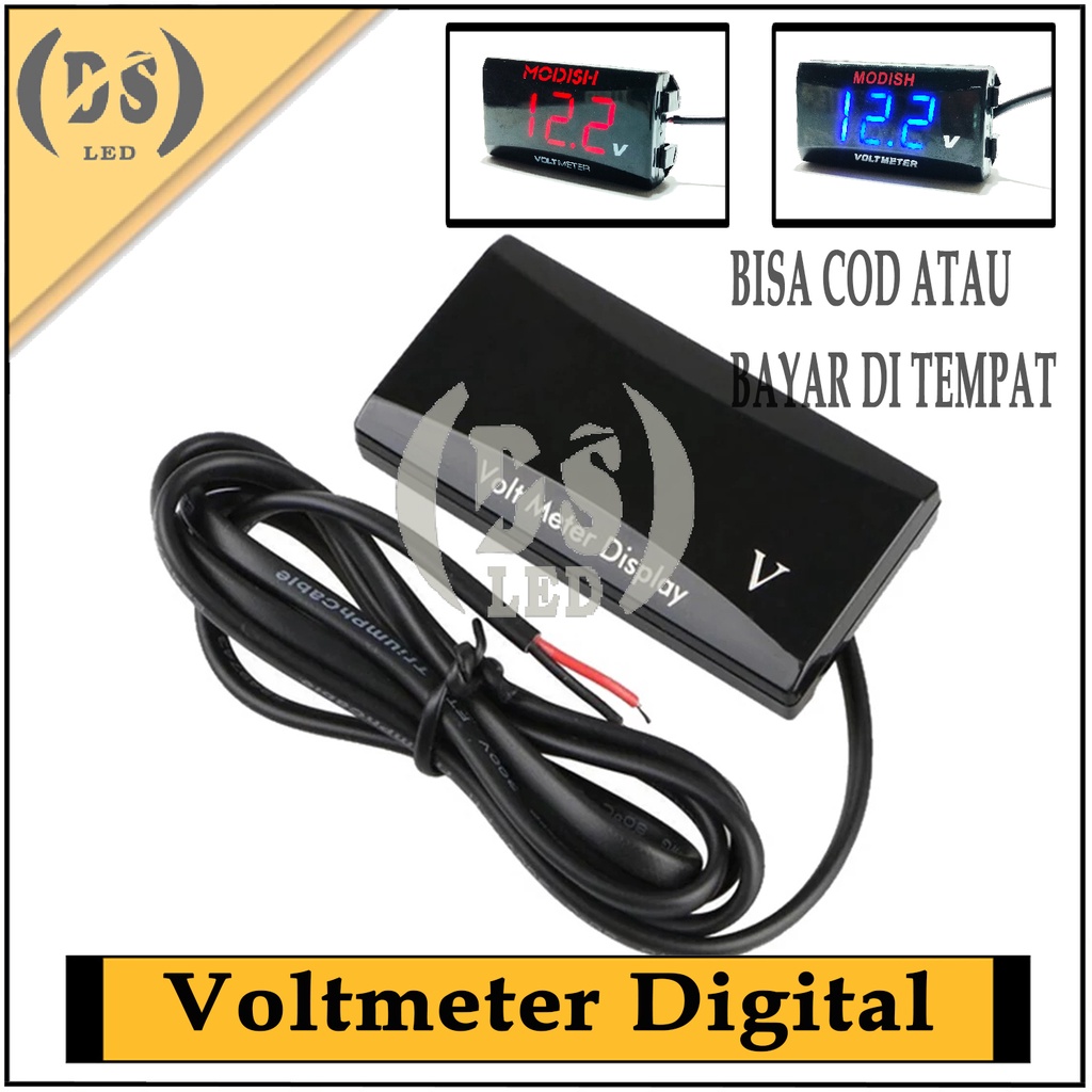 Voltmeter Digital Motor Mobil Waterproof / Voltmeter Aki Pengukur tegangan Aki Motor Mobil