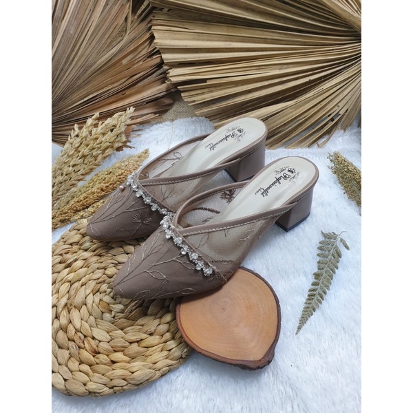 sepatu wedding pesta annesha mocca 5cm tahu