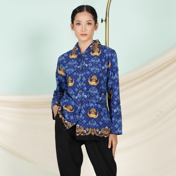 Jual Batik Trusmi Blouse Batik Wanita Batik Seragaman Dinas Korpri Shopee Indonesia