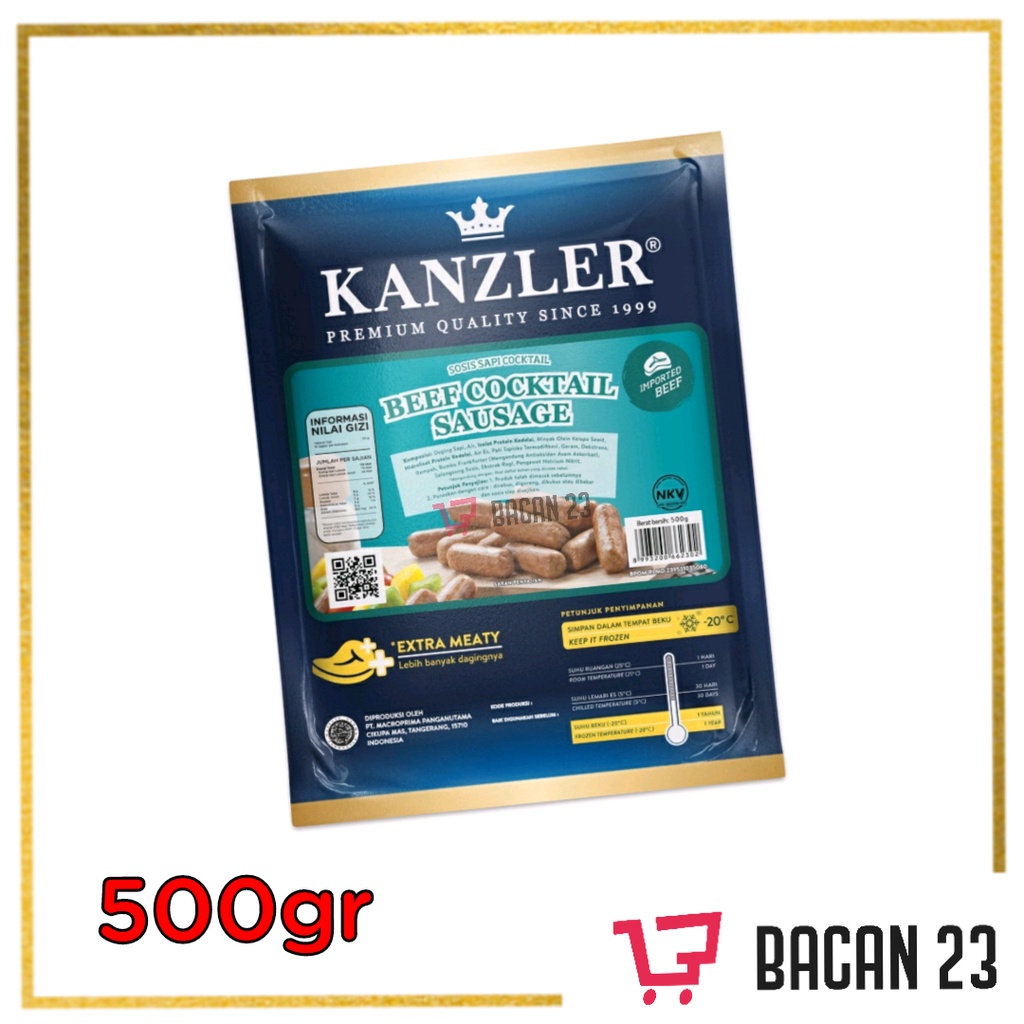 Kanzler Beef Cocktail Sausage ( 500 gr ) / Kanzler Sosis Beef Cocktail / Bacan 23 - Bacan23