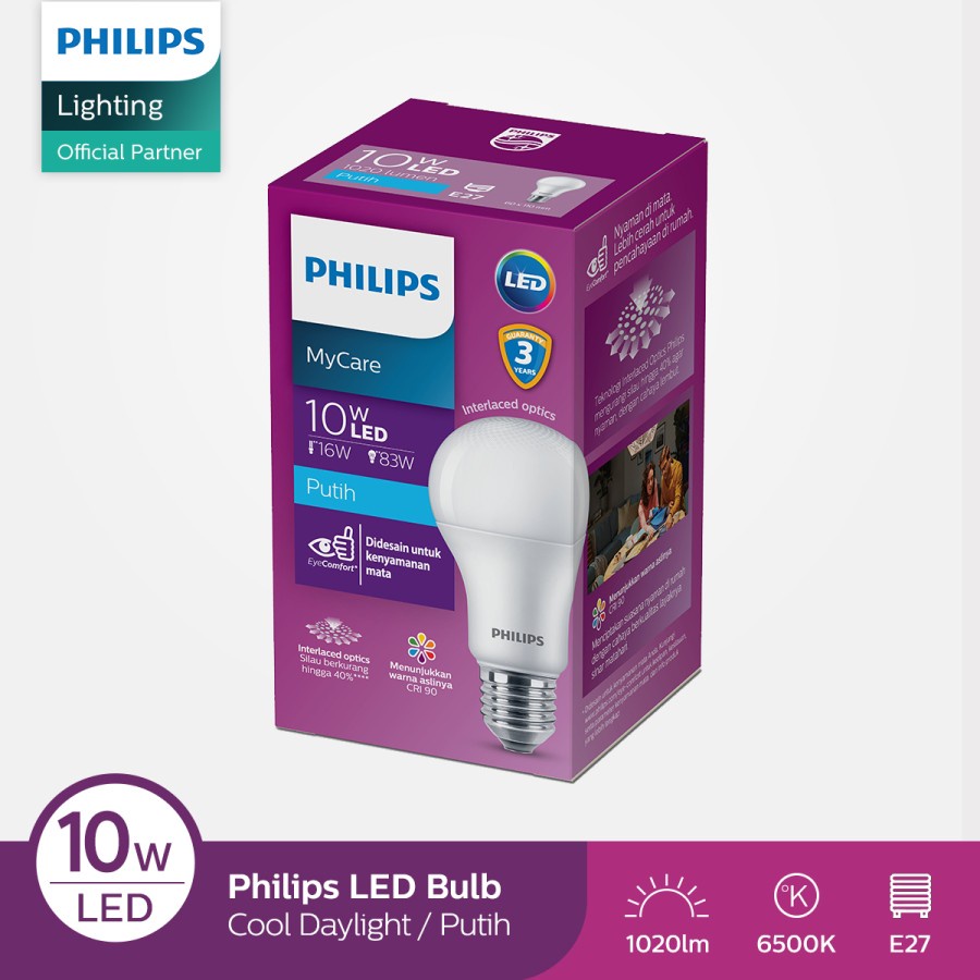 Lampu Philips LED 10w 10 watt Mycare Bulb