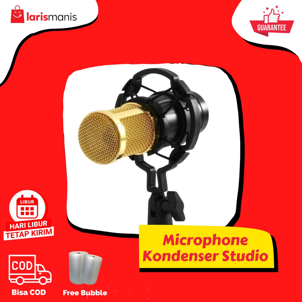 Taffstudio Mikrofon Kondenser Studio dengan Shock Proof Mount BM800 Microphone Rekaman Music Mikrofon Mic Vlog Karaoke Microphone Youtuber Microphone Karaoke Mic Rekaman Suara Jernih Mic Rekaman Nyanyi Mic Streamer Mic Untuk Main Game